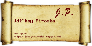 Jókay Piroska névjegykártya